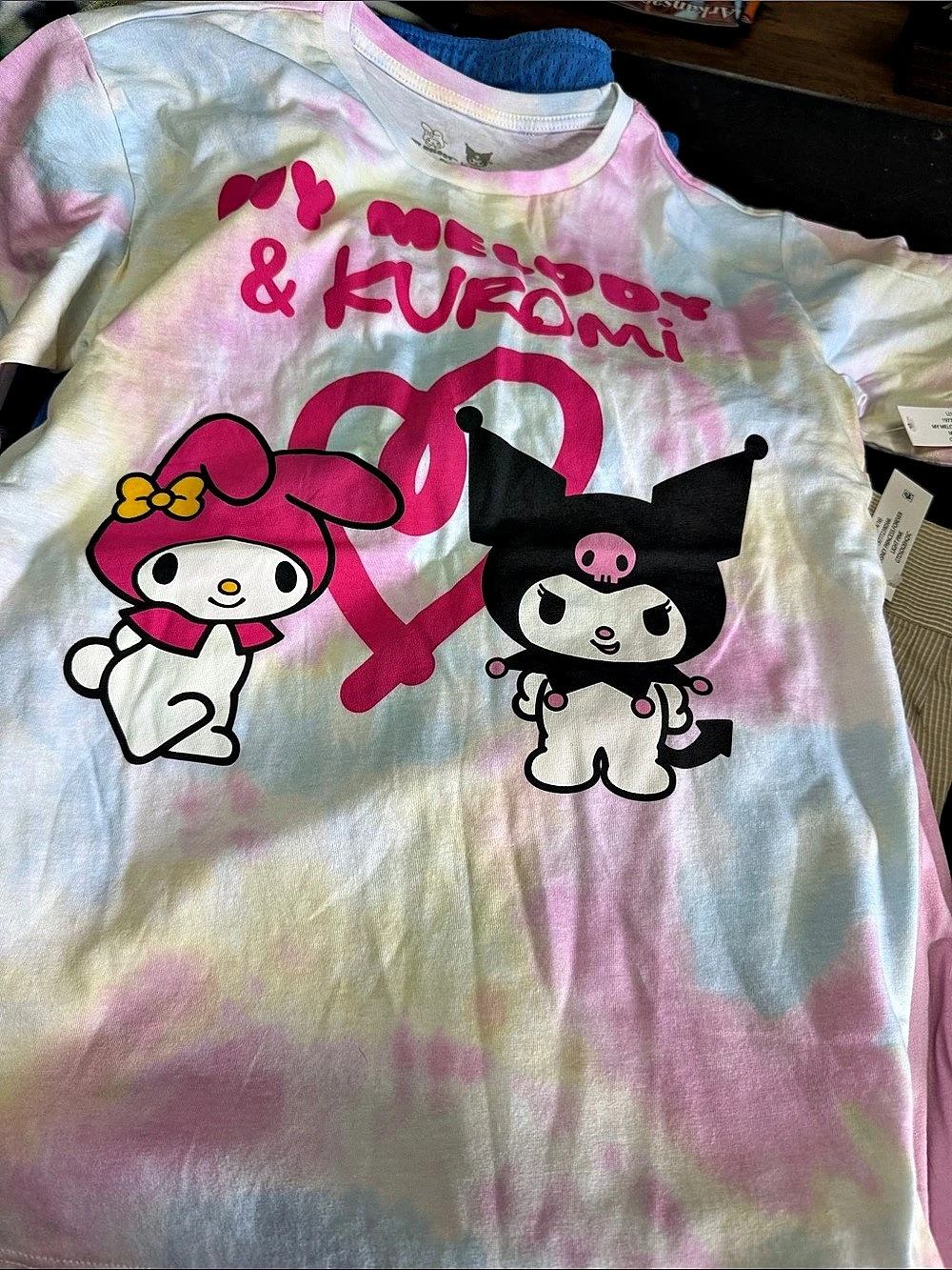 Sanrio My Melody & Kuromi Tie-Dye Graphic Tee Size Large NWT